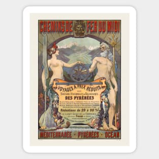 Chemins de fer du Midi France Vintage Poster 1900 Sticker